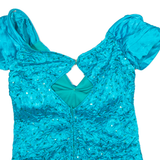 ZUM ZUM Womens Milkmaid Top Green V-Neck XXS