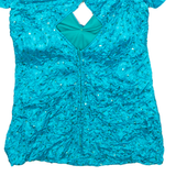 ZUM ZUM Womens Milkmaid Top Green V-Neck XXS