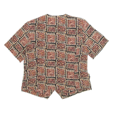 MAPSAY Womens Blouse Brown Crazy Pattern M