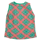 Womens Printed Top Green Sleeveless Crazy Pattern M