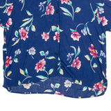 JACLYN SMITH Petite Womens Printed Shirt Blue Collared Floral L