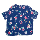 JACLYN SMITH Petite Womens Printed Shirt Blue Collared Floral L