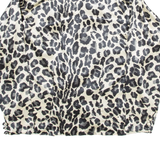 HELENE SIDEL Womens Wrap Blouse Beige V-Neck Long Sleeve Crazy Pattern M