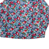 PRETENSE Womens Printed Blouse Blue V-Neck Long Sleeve Floral M