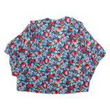 PRETENSE Womens Printed Blouse Blue V-Neck Long Sleeve Floral M