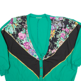 Womens Printed Shirt Grey V-Neck Long Sleeve Floral 2XL