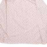 PANTRES Womens Printed Shirt Pink Collared Long Sleeve S