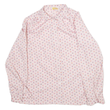 PANTRES Womens Printed Shirt Pink Collared Long Sleeve S