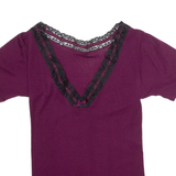 Womens Blouse Purple V-Neck XXS
