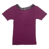 Womens Blouse Purple V-Neck XXS