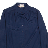 TRICOSA Womens Shirt Blue Collared Long Sleeve XL