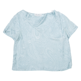 RALLO MARIANNE Womens Printed Blouse Blue Crazy Pattern M