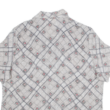 CLASSICS Womens Printed Shirt Brown Collared Crazy Pattern M