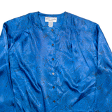 PIERRE CARDIN Womens Printed Shirt Blue Long Sleeve Floral L