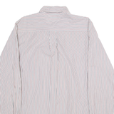 TOMMY HILFIGER Custom Fit Mens Shirt White 80s Striped Long Sleeve M