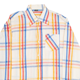 WALDE Swiss MODA Mens Shirt Cream Check Long Sleeve L