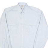 CHEMISERIE FICEY Mens Plain Shirt Blue Long Sleeve S