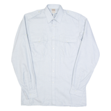 CHEMISERIE FICEY Mens Plain Shirt Blue Long Sleeve S