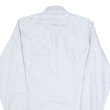 CHEMISERIE FICEY Mens Plain Shirt Blue Long Sleeve S