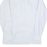 CHEMISERIE FICEY Mens Plain Shirt Blue Long Sleeve S