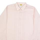 M CLUB Mens Formal Shirt Pink 90s Long Sleeve L