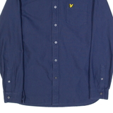 LYLE & SCOTT Mens Plain Shirt Blue Long Sleeve M