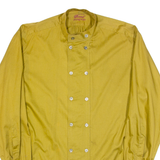 YOUNG MAN Oriental Inspired Mens Plain Shirt Gold 90s Long Sleeve XL