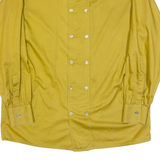 YOUNG MAN Oriental Inspired Mens Plain Shirt Gold 90s Long Sleeve XL