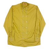 YOUNG MAN Oriental Inspired Mens Plain Shirt Gold 90s Long Sleeve XL