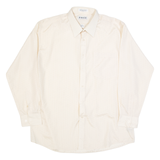 PACE Mens Plain Shirt Cream Long Sleeve M