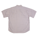 ALBANES Mens Shirt Purple 90s Striped L