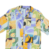 PULL&BEAR Mens Shirt Blue Crazy Pattern S