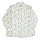 MANHATTAN Mens Shirt White 90s Floral Long Sleeve XL