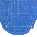 SUNSET Mens Shirt Blue 90s Check Long Sleeve L