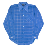 SUNSET Mens Shirt Blue 90s Check Long Sleeve L