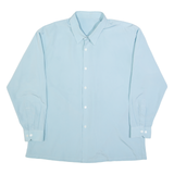 Mens Plain Shirt Blue Long Sleeve L