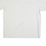 CANDA Mens Shirt Black 90s Striped 2XL