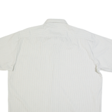 CANDA Mens Shirt Black 90s Striped 2XL