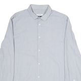 VERSACE Mens Shirt Grey Striped Long Sleeve M