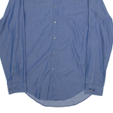 CALVIN KLEIN Slim Fit Mens Plain Shirt Blue Long Sleeve L