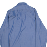 CALVIN KLEIN Slim Fit Mens Plain Shirt Blue Long Sleeve L