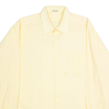 TOP SHIRT Mens Plain Shirt Yellow Long Sleeve L