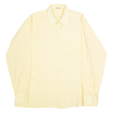 TOP SHIRT Mens Plain Shirt Yellow Long Sleeve L