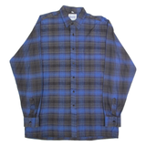BASK Mens Shirt Blue Check Long Sleeve M