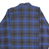 BASK Mens Shirt Blue Check Long Sleeve M