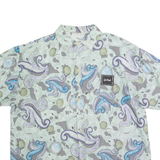 GIL BRET Mens Hawaiian Shirt Green Crazy Pattern XL