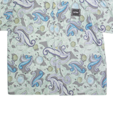 GIL BRET Mens Hawaiian Shirt Green Crazy Pattern XL