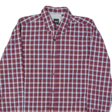HUGO BOSS Mens Shirt Maroon Check Long Sleeve M