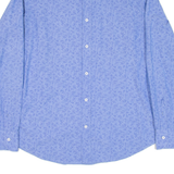 MASSIMO DUTTI Mens Shirt Blue Paisley Long Sleeve S