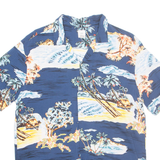 H&M Mens Hawaiian Shirt Blue Floral S